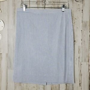 J. Crew Striped Pencil Skirt Blue White Size 6